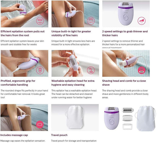 Philips Satinelle Essential Corded Compact Epilator