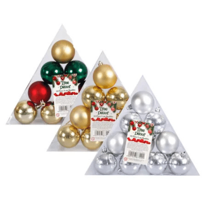 Festive Christmas Tree Decoration Balls – 10 Pack