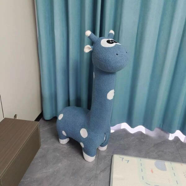 Kids Single Seater Plush Giraffe Fabric Sofa