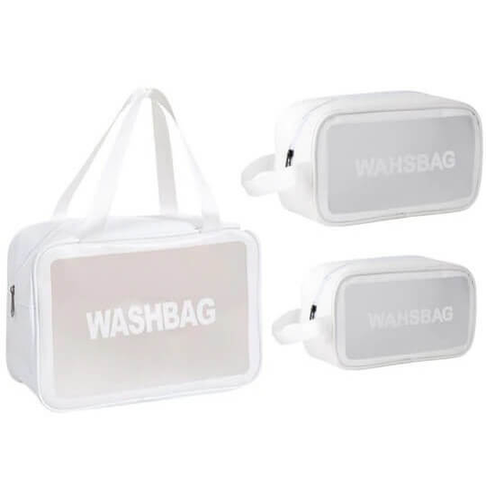 Set of 3 Transparent Cosmetic Wash Bag