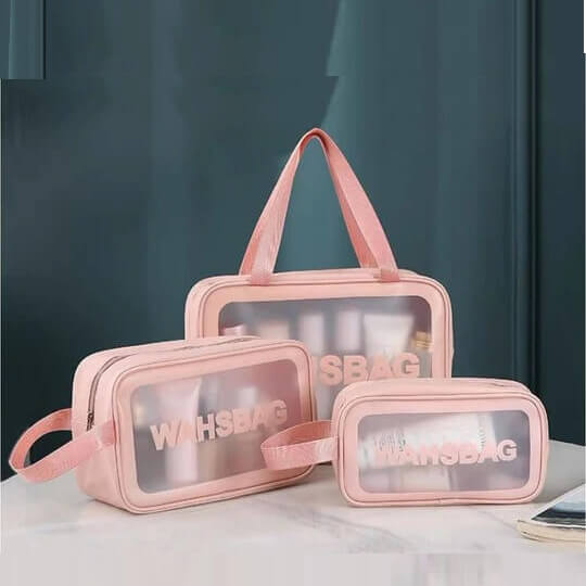Set of 3 Transparent Cosmetic Wash Bag