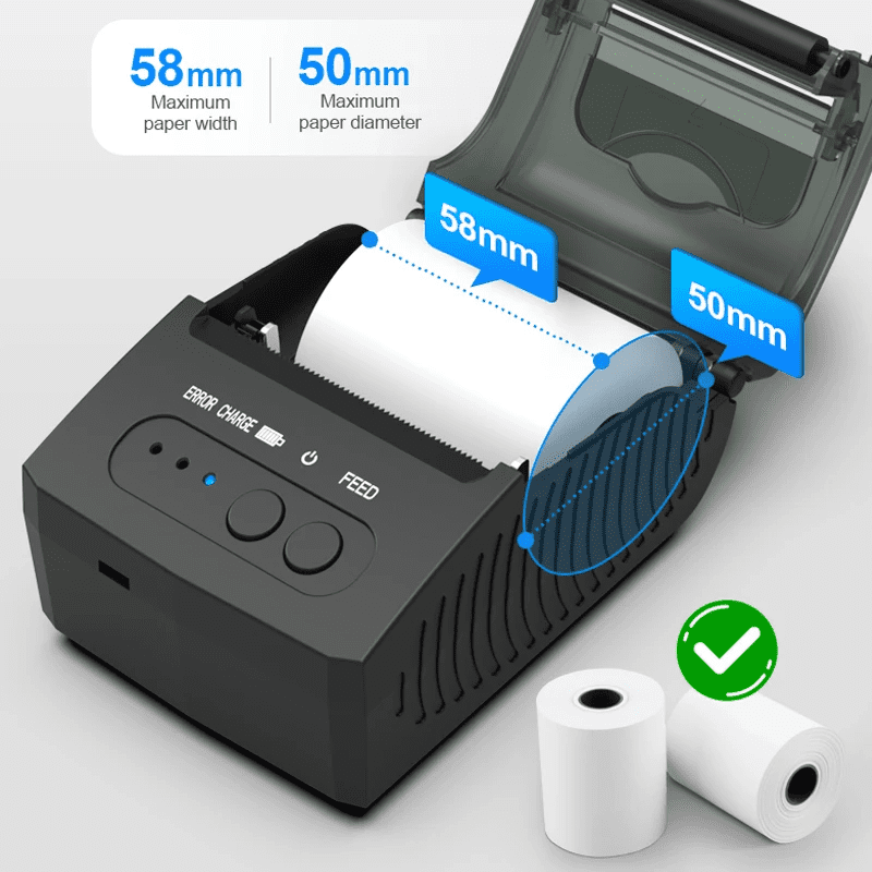 Portable USB Bluetooth Thermal Receipt Printer