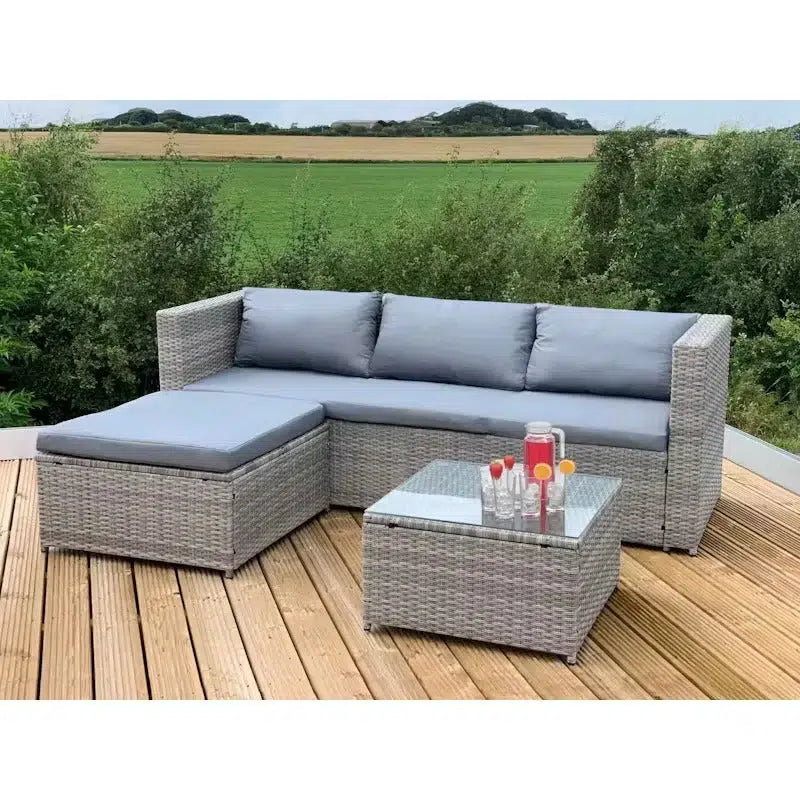 Garden Lounge Set with Grey Cushions
