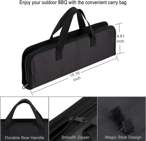 18 Piece Stainless Steel Barbecue Portable Grill Tools Set
