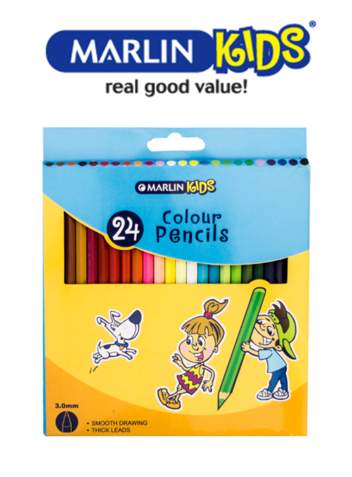 Marlin Kids Long 24 Pack Colour Pencils