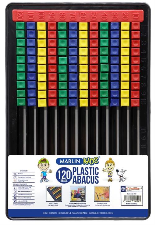 Marlin Kids Plastic Abacus - Flat Board Counting Frame for Early Learning & Math Skills