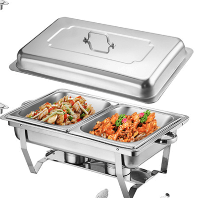 Double Grid Rectangle Chafing Dish