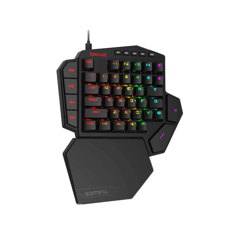 Redragon Diti Elite Pro One-Handed Wireless Mechanical Gaming Keyboard – RGB Backlit, Black