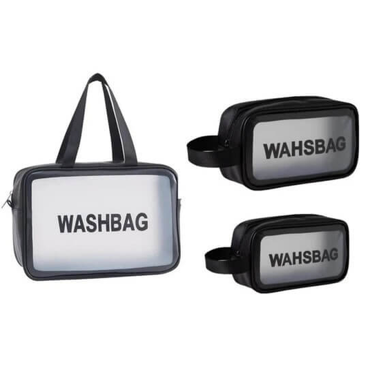 Set of 3 Transparent Cosmetic Wash Bag